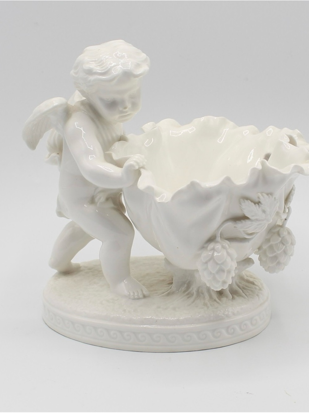 Antique Victorian Copeland Spode Blanc de Chine Figural Cherub Porcelain Bowl